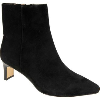 Andr&eacute; Assous Winter Water Resistant Pointed Toe Bootie in Black Suede at Nordstrom, Size 5.5