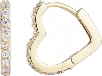 Adornia Cubic Zirconia Heart Huggie Hoop Earrings in Gold at Nordstrom Rack