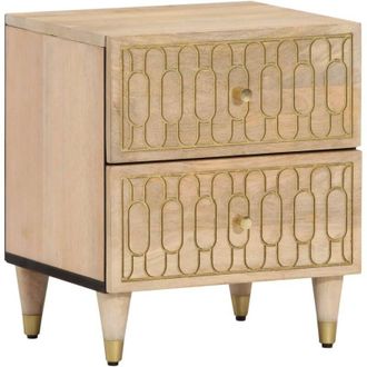 vidaXL Comodini 2pz 40x33x46 cm in Legno Massello di Mango vidaXL