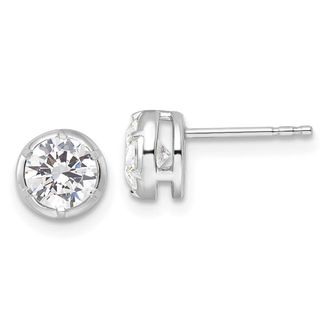 Diamond2Deal 14k White Gold 1 ct Lab Grown Diamond Solitaire Stud Earrings VS Clarity, D-E Color