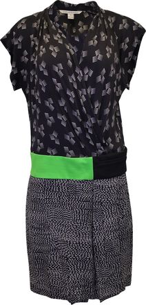 Diane Von Fürstenberg Diane Von Furstenberg Printed Dress in Black Silk