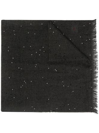 Brunello Cucinelli Sciarpa con paillettes - Nero