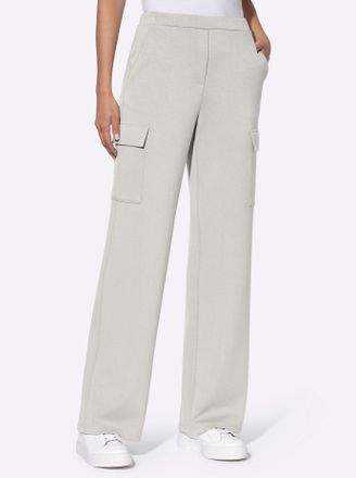 Heine Jerseyhose HEINE, Damen, Gr. 34, Normalgr&ouml;ssen, grau (hellgrau), 50% Modal, 44% Polyester, 6% Elasthan, unifarben, lang, Hosen Jerseyhose