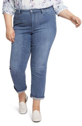 NYDJ Relaxed Straight Leg Cuff Jeans in Clean Horizon at Nordstrom, Size 18W