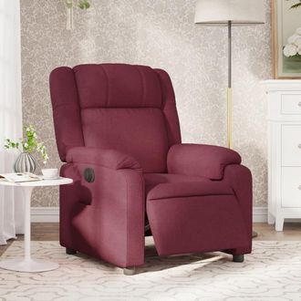 vidaXL Sill&oacute;n Reclinable El&eacute;ctrico Tela Rojo Tinto Vidaxl