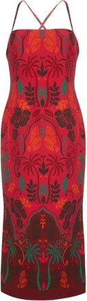Cara Cara Abito midi con stampa - Rosso