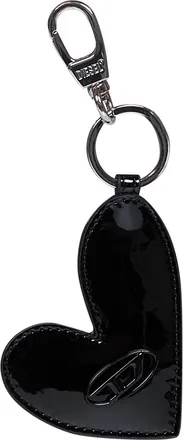Diesel Womens Keyring Heart-Shaped Black Polyurethane Keyrings & Keychains