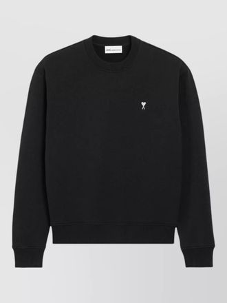 Ami ami heart crew neck ribbed sweatshirt