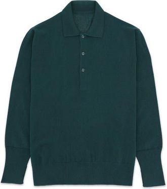 Fortela Kenneth Cashmere Polo in Green at Nordstrom, Size X-Large Eu