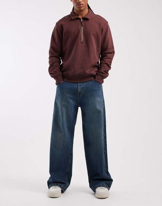 Hollister Jeans super ampi con 5 tasche lavaggio blu scuro