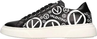 Mario Valentino Leren Sneakers - Heren - Sneakers - Zwart - 45 EU - Leer - Schoenen
