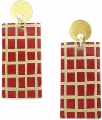 Sunshine Tienda Womens Dulce Cabana Earrings In Burgundy, Gold