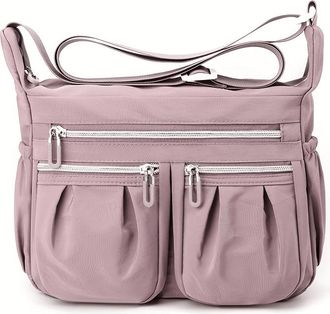 Nicole & Doris Womens Cross-body Bags Casual Shoulder Bag Multi Pocket Fashion Satchel Bag Nylon Side Bag