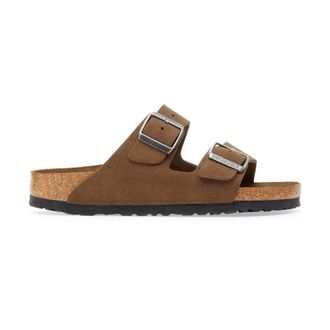 Birkenstock Sliders, female, Brown, Size: 12 US Arizona Soft Footbed Narrow Fit