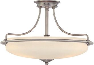 Loops 1 Bulb Semi Flush Light Polished Chrome LED E27 100W Bulb