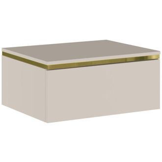 Vente-Unique Comodino sospeso con 1 cassetto Beige e Dorato - VUKIA di PASCAL MORABITO