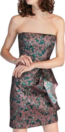 Tara Jarmon Strapless Metallic Jacquard Corset Mini Dress Size M