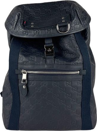 Gucci Navy Leather Backpack (Pre-Owned)