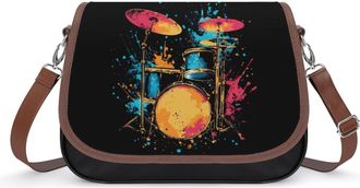 Generic Colorful Drum Set Small Womens Crossbody Bags Shoulder Handbag with Adjustable Strap for Travel