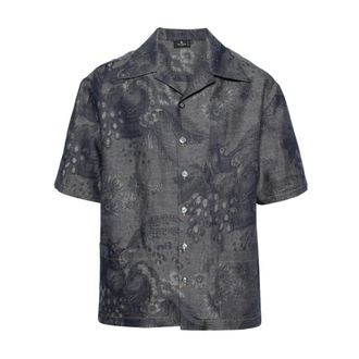 Etro Short Sleeve Shirts, male, Multicolor, L, Casual Overshirt