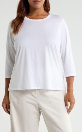 Eileen Fisher Organic Cotton Top in White at Nordstrom, Size 3X