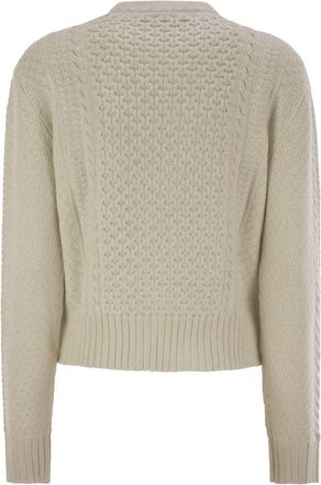 Fabiana Filippi Womens Platinum Fisherman Jersey With Lurex - Ivory Wool - Size EU 46 (Womens)