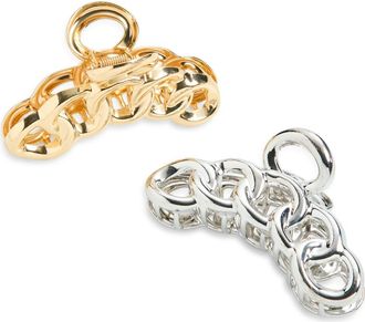 Tasha 2-Pack Link Jaw Clip in Gold/Silver at Nordstrom