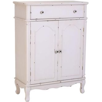 Wanderlust Deco Wanderlust Deco - Recibidor De Madera Blanco De 2 Cajones Y 2 Puertas 80x38x110,5h Cm