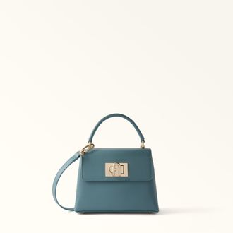 Furla 1927 Borsa A Mano Mini Cloud Blue Blu Pelle Stampata Donna