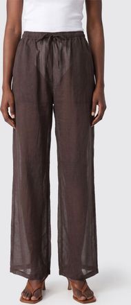 Federica Tosi Pantaloni straight a vita alta in cotone con coulisse