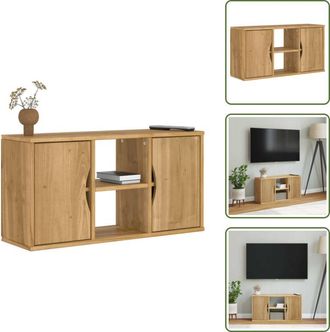 vidaXL Mobile in pino - vidaXL Mobile Porta TV ODDA 79x24x40 cm in Legno Massello di Pino - Mobile con spazio portaoggetti
