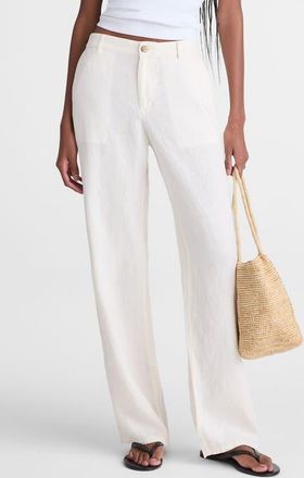 Madewell The Zoe Relaxed Straight Pants in 100% Linen in Ivory Linen at Nordstrom
