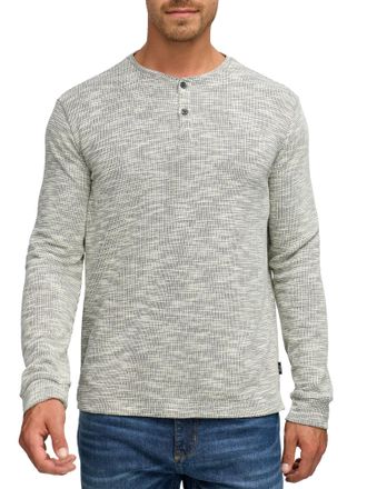 Indicode Langarmshirt INDICODE INVitus, Herren, Gr. XXL, charcoal, Single Jersey, Obermaterial: 75% Baumwolle, 25% Polyester, meliert, regular fit normal, Rund