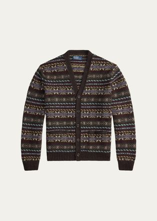 Polo Ralph Lauren Mens Fair Isle-Style Wool Cardigan