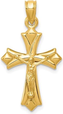 Diamond2Deal 14k Yellow Gold Reversible Crucifix Pendant
