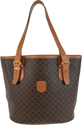 Celine Brown Pvc Leather Shoulder Bag Tote Bag (Pre-Owned)