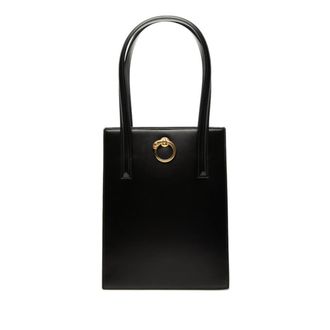 Cartier Black Leather Handbag Tote Bag (Pre-Owned)