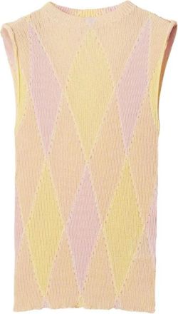 Burberry Argyle Knit Vest - Dames - Ronde hals truien - Veelkleurig - S - Truien & Vesten