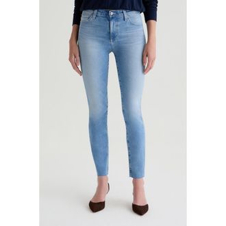 AG - Adriano Goldschmied Mari High Waist Raw Hem Slim Straight Jeans in 14 Years Fortuna at Nordstrom Rack, Size 26
