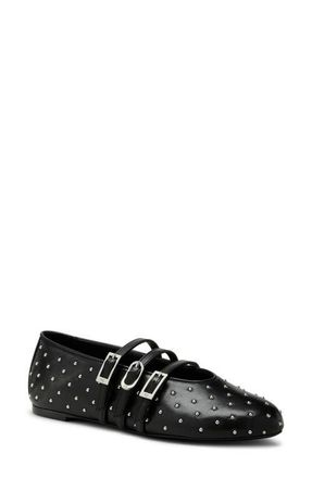 Stuart Weitzman Sostud Mary Jane Ballet Flat in Black at Nordstrom, Size 10.5