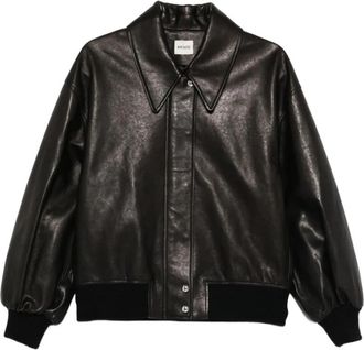 Khaite Shelman Jacket - Dames - Leren en Su&egrave;de Jassen - Zwart - S - Wol - Jassen