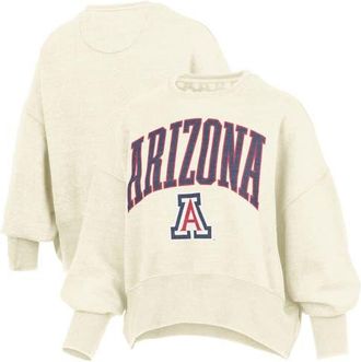 Pressbox Womens Pressbox Natural Arizona Wildcats Oversized Waist-Length Crewneck Sweatshirt at Nordstrom, Size Xx-Large