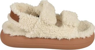 Moon Boot Shearling Sandalen - Dames - Sandalen - Wit - 40 EU - Leer - Schoenen