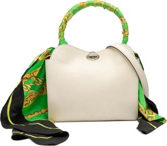 Balenciaga Borsa a tracolla XS in pelle con battente e foulard 2019-2025 - Bianco