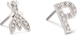 Patrizia Pepe Oorbellen van titanium-verguld messing - Dames - Oorbellen - Grijs - ONE Size - Accessoires