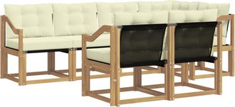 vidaXL Conjunto De Sof&aacute;s De Exterior 7 Uds. Blanco Y Crema Vidaxl