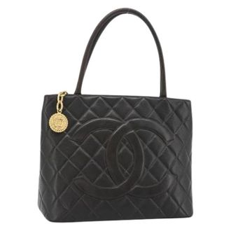Chanel Pre-owned Tote Bags, female, Black, Size: ONE SIZE Pre-owned Vintage Tote Bag