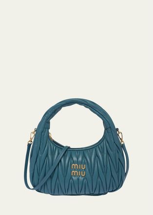 Miu Miu Matelasse Quilted Top Handle Hobo Bag