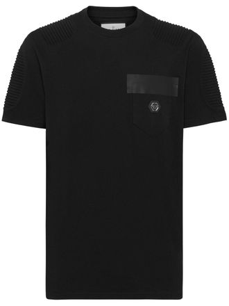 Philipp Plein logo-appliqu&eacute; cotton T-shirt - Black