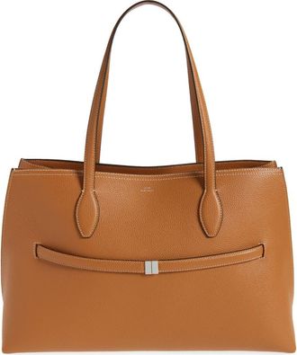 Toteme Lounge Belted Leather Tote in Tan at Nordstrom